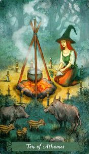 10 Аутэмов (Ножей) The Green Witch Tarot (Таро Зеленой Ведьмы)