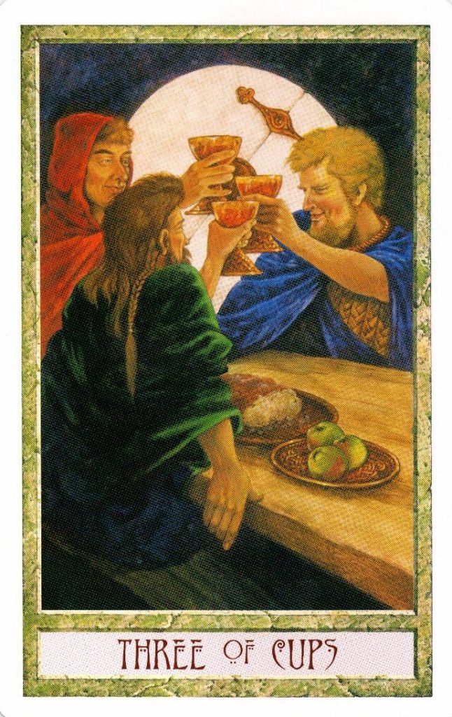 3 Кубков Таро Друидов The Druid Craft Tarot